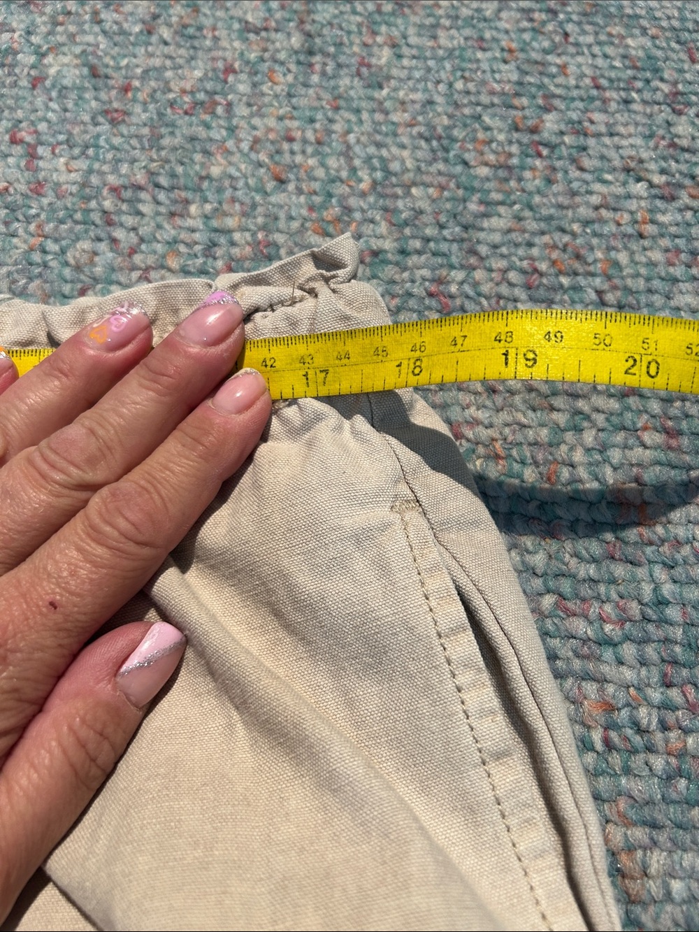 Zara Light Beige Elastic-Waist Wide Leg Pants - Picture 5 of 10